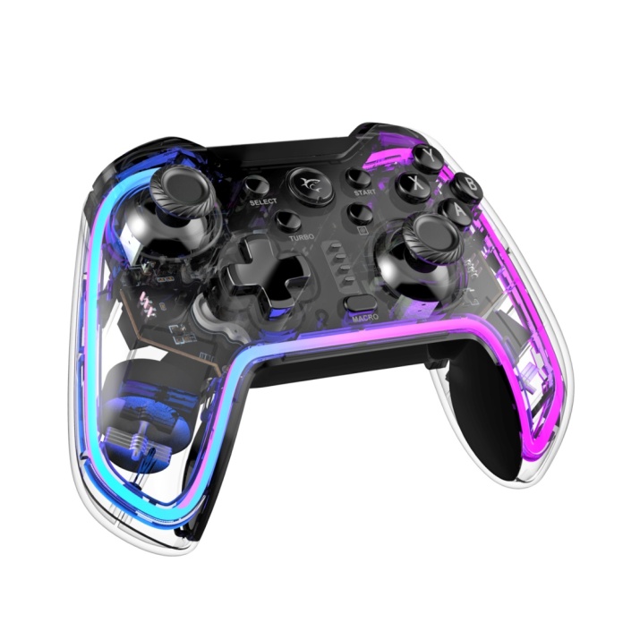 przezroczysty gamepad White Shark PRAETORIAN z podświetleniem RGB